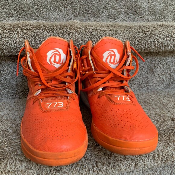 Adidas Men's 773 Bounce Orange Derrick Rose Basketball High Tops. - Picture 3 of 14